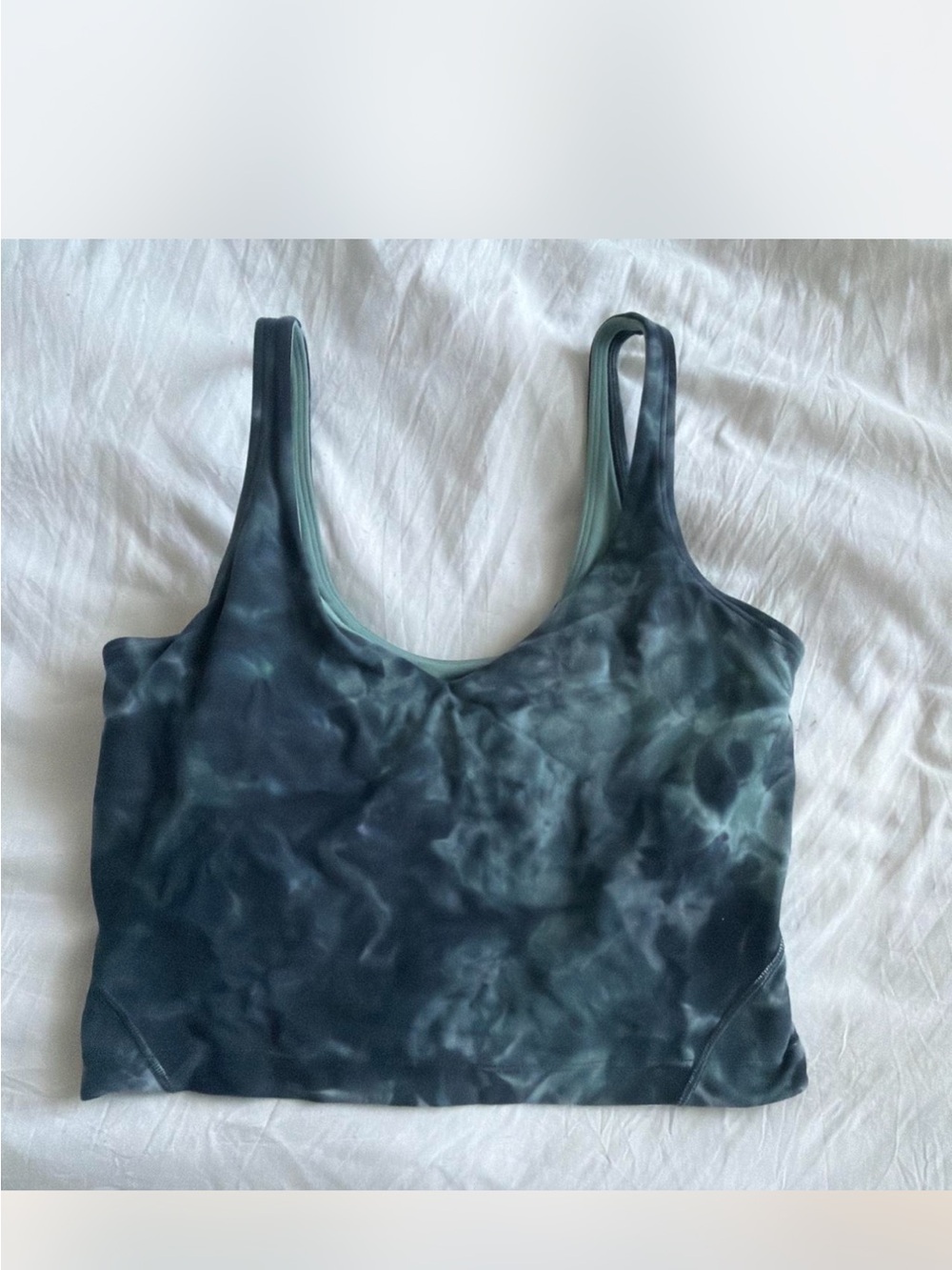 Lululemon Tie-wDye Scoop Neck Tank Top in Dark Teal size 4